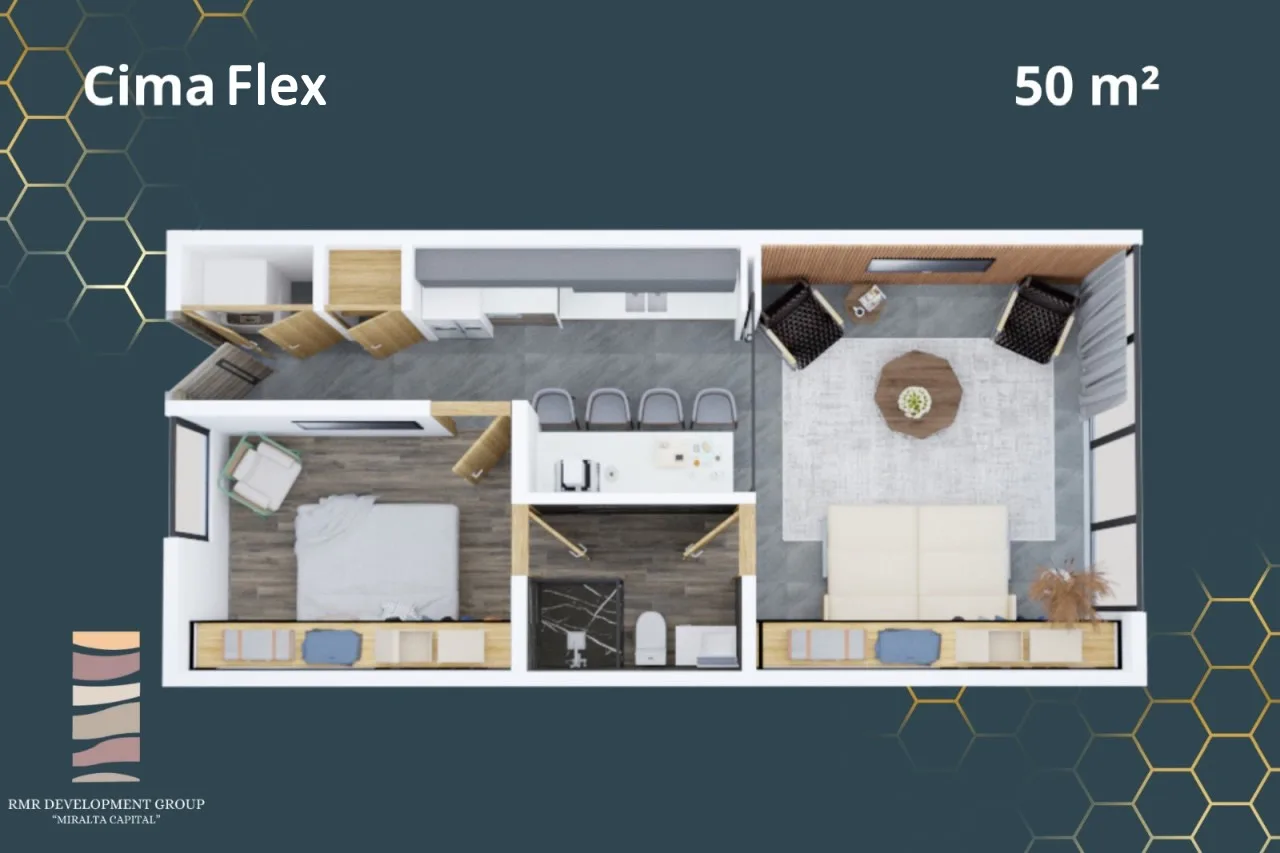 Planta arquitectónica del modelo Cima Flex