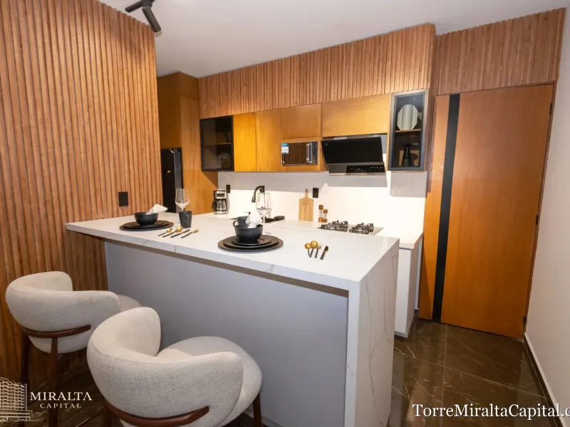 Cocina departamento modelo Altus 40m2